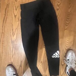 Adidas Black Leggings with White Logo